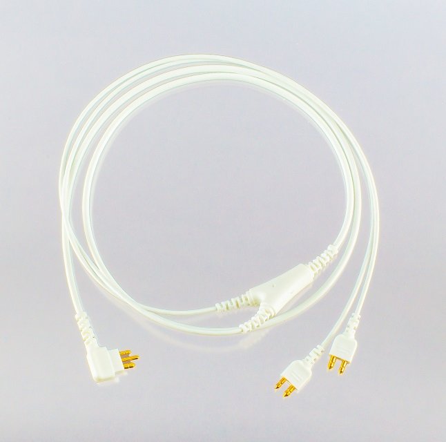 Connection cable white, binaural